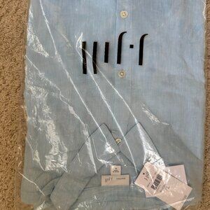 J Jill nwt in original package, light/medium blue long linen shirt